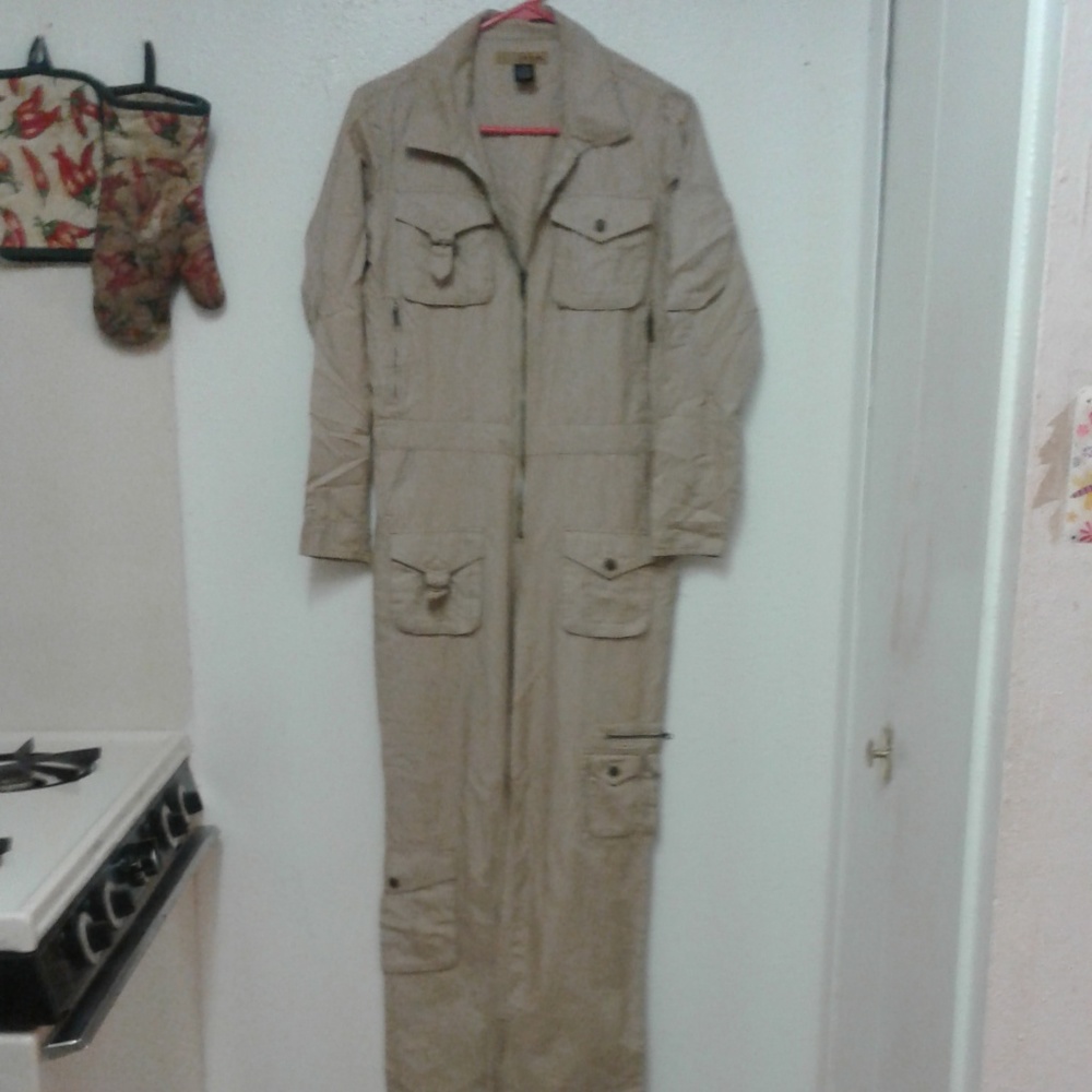 Refuge khaki cargo jumpsuit romper overalls